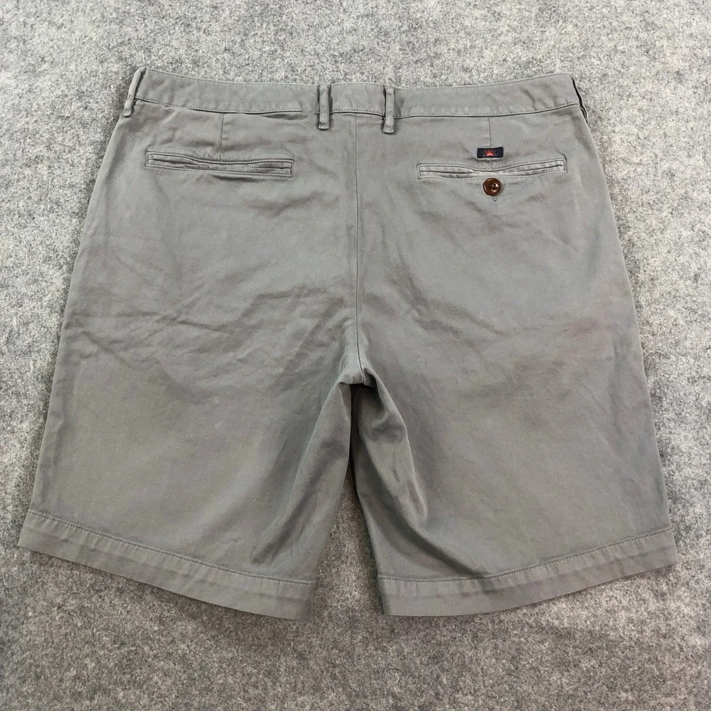 Faherty Mens Chino Shorts 35 Gray Stretch Coastal Casual Pima Cotton Organic